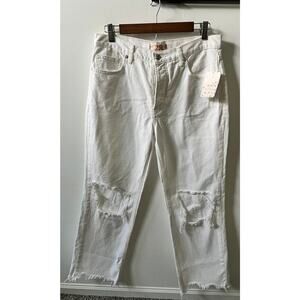 Free People We The Free Maggie white denim distressed jeans women's size 28